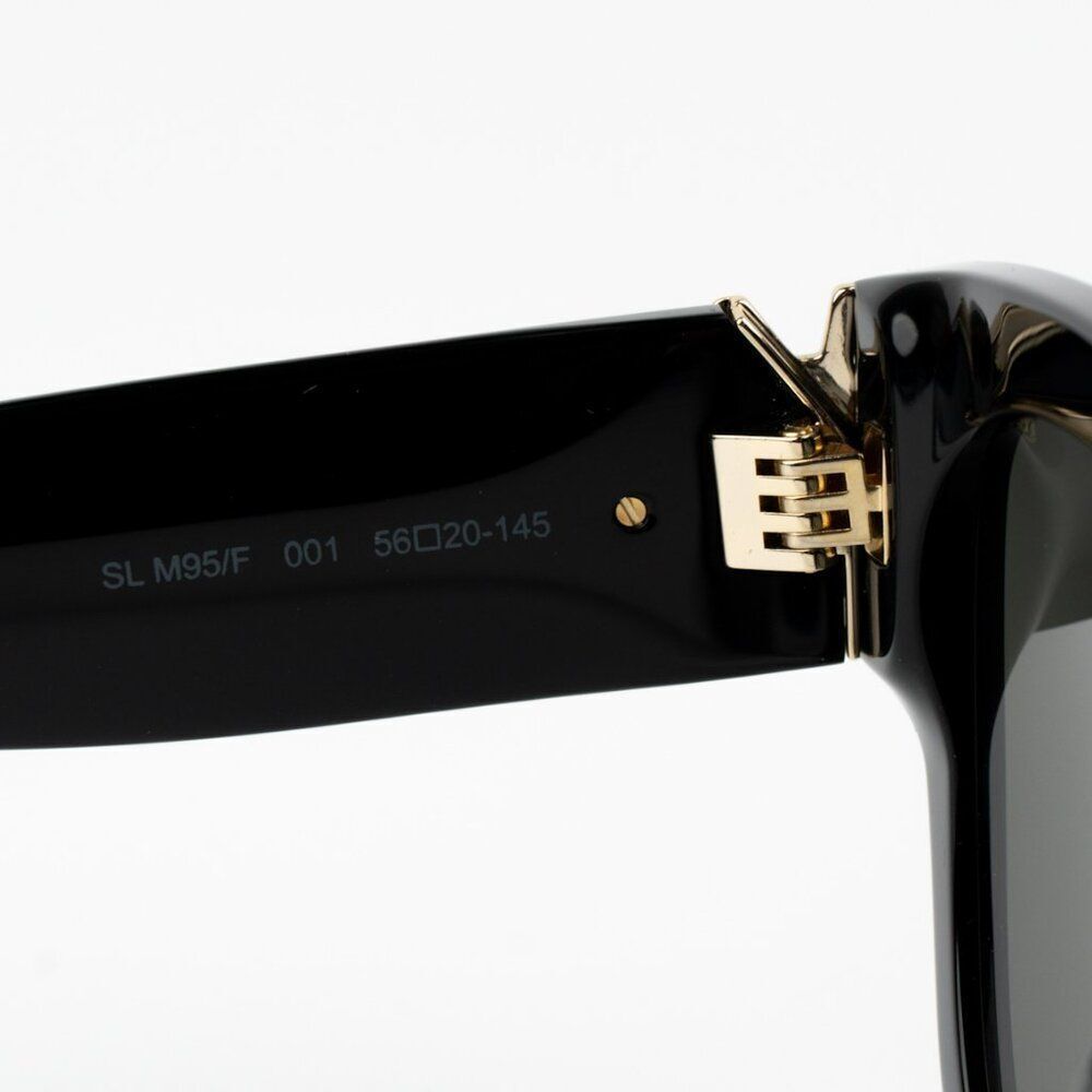 NEW Saint Laurent SLM95/F 001 Black Grey Oversized Cat Eye Women Sunglasses - Picture 12 of 13